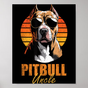 Cooler Retro-Onkel Tbull Lustig Vintage Hunde Lieb Poster