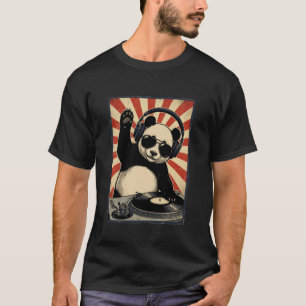 Cooler Retro-Panda-DJ Lustige Pandas Musik Männer  T-Shirt