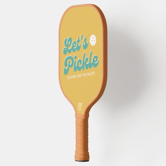 Cooler Retro-Personalisierter Text Pickleball Schläger (Links)