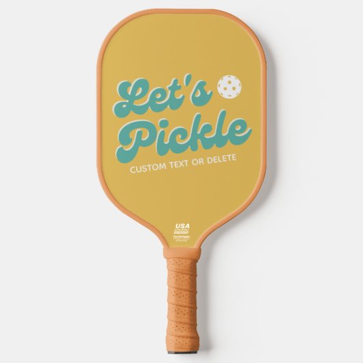 Cooler Retro-Personalisierter Text Pickleball Schläger (Vorderseite)