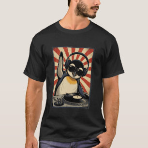 Cooler Retro-Pinguin-DJ Lustige Pinguine Musik Män T-Shirt