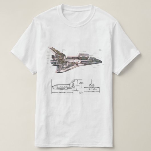 Cooler Retro Raum-Shuttle-T - Shirt (Design vorne)