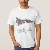 Cooler Retro Raum-Shuttle-T - Shirt (Vorderseite)
