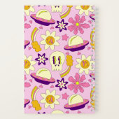 Cooler Retro-Schädel, Blume und UFO Notizblock (Rückseite)