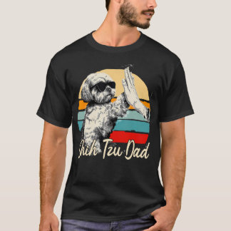 Cooler Retro Shih Tzu Vater Lustiges Vintage-Hunde T-Shirt