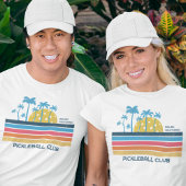 Cooler Retro-Streifen für  Pickleball-Sunset-Text T-Shirt