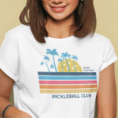 Cooler Retro-Streifen für  Pickleball-Sunset-Text T-Shirt