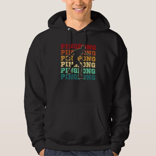 Cooler Retro Text Silhouette Pong Hoodie (Vorderseite)