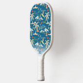 Cooler Retro-Tropischer Hawaiianischer Surfer-Benu Pickleball Schläger (Links)