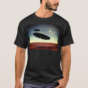 Cooler Retro UFO Flying Saucer Mens Black T-Shirt