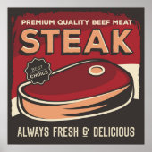 cooler Retro-Vintager Metzgerladen Poster (Vorne)