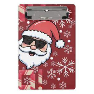 Cooler Retro-Weihnachtsmann-Auflaufplatte Mini Klemmbrett
