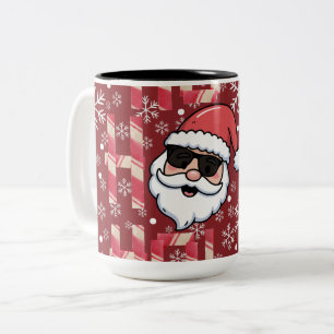 Cooler Retro-Weihnachtsmann-Auflaufplatte Zweifarbige Tasse