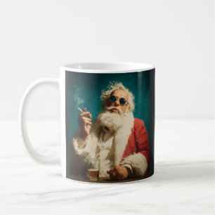Cooler Retro-Weihnachtsmann-Porträt Kaffeetasse