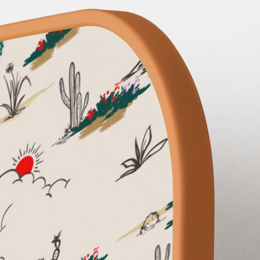 Cooler Retro-Wüstenbergkaktus Pickleball Schläger (Linke Seite)