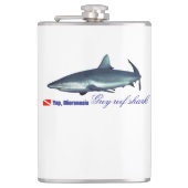 Cooler Riffhai Flachmann (Vorderseite)
