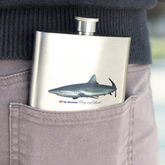 Cooler Riffhai Flachmann (Beispiel)