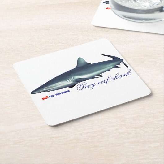 Cooler Riffhai Rechteckiger Pappuntersetzer (angewinkelt)