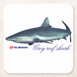 Cooler Riffhai Rechteckiger Pappuntersetzer