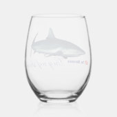 Cooler Riffhai Weinglas Ohne Stiel (Rückseite)