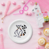 Cooler Ringschwanz bei Tieren - Wildlife-Primat - Pappteller (Party)