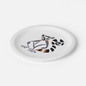 Cooler Ringschwanz bei Tieren - Wildlife-Primat - Pappteller (Schrägansicht)