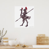 Cooler Ritter auf Straußenposter abstrakter Grafik Poster (Küche)