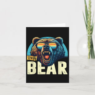 Cooler Rizzly Bear Wearinning Sungles Wandern Camp Karte