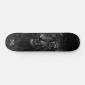 Cooler Roaring Tiger Black Marble Hintergrund Skateboard (Horizontal)