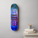 Cooler Robot Blue Lila Galaxy Vintag Retro Niedlic Skateboard<br><div class="desc">Machen Sie sich bereit, Ihre inneren Science-Fiction-Fantasien zu erfassen, wenn Sie mit dieser niedlichen, Vintagen Metal-Spielzeugroboter-Foto-Abbildung, Set gegen einen lila blauen Blasen-Galaxie-Himmel. Macht jedes Mal, wenn Sie auf dem Bürgersteig surfen, ein cooles und lustiges Retro-Statement. Ein tolles Geschenk für jemanden, der etwas Besonderes (oder sich selbst) ist! Sie können dieses...</div>