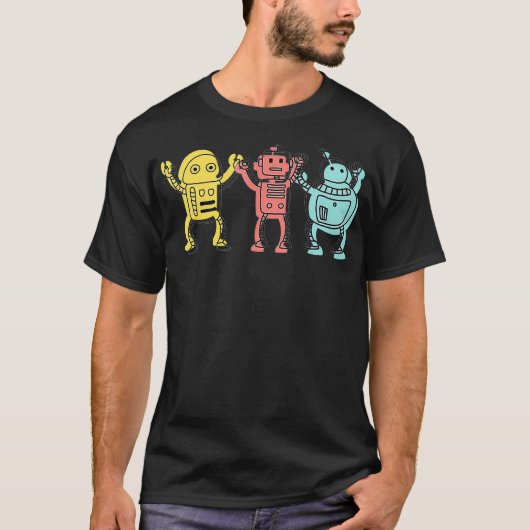 Cooler Roboter-Roboter-Student T-Shirt (Vorderseite)
