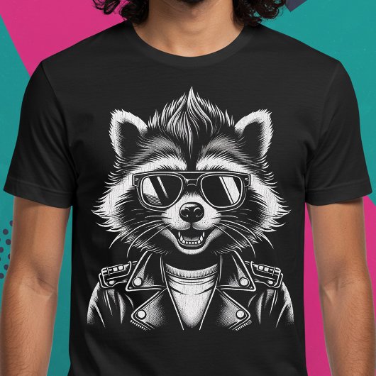 Cooler Rock und Roll Racoon T-Shirt