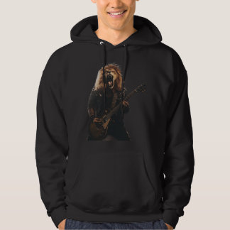 Cooler Rockender Rock Löwe Gitarrist Hoodie