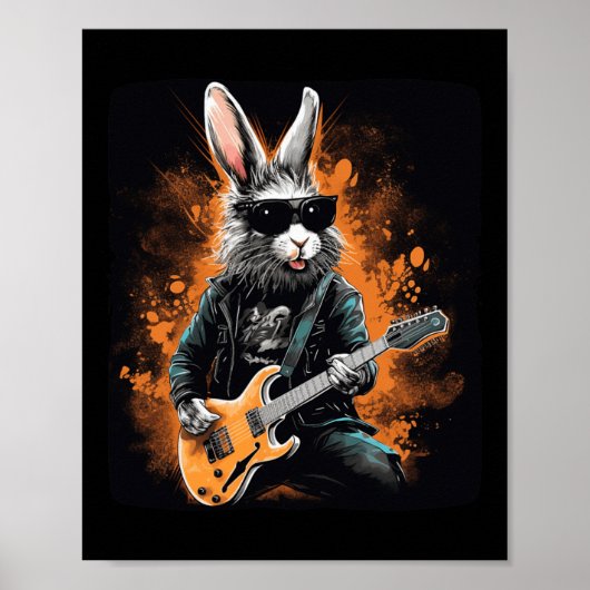 Cooler Rocker für Ostern und Gitarristen mit E Poster (Vorne)