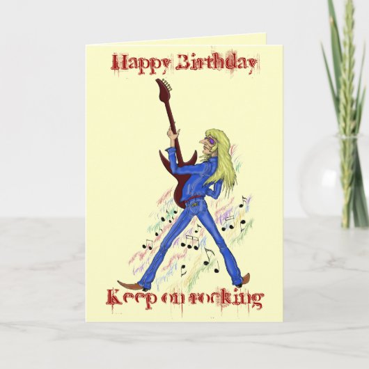 Cooler Rockgitarrist Happy Birthday Card Design Karte (Vorderseite)