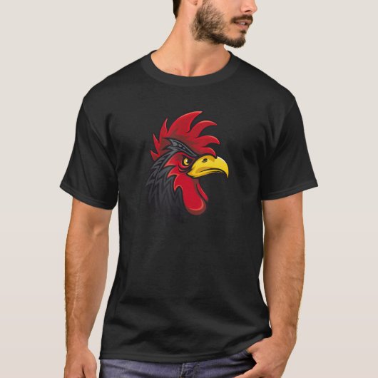 Cooler Rooster Head Face Animal Bird Wildlife for T-Shirt (Vorderseite)