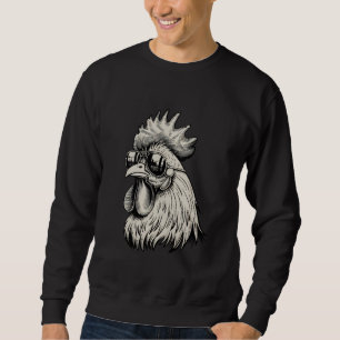 Cooler Rooster mit Sonnenbrille Hühnerpapa Roos Sweatshirt