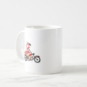 Cooler rosa Flamingo-Reitmotorrad-Cartoon Kaffeetasse (Vorderseite Links)