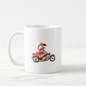 Cooler rosa Flamingo-Reitmotorrad-Cartoon Kaffeetasse (Links)
