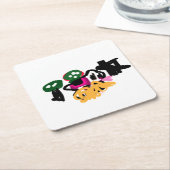 Cooler Rosa Frosch Rechteckiger Pappuntersetzer (angewinkelt)