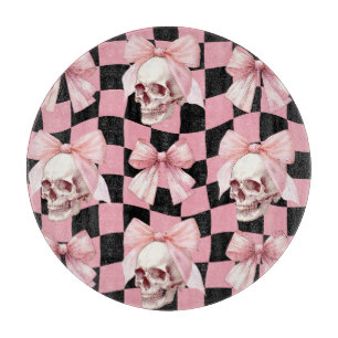 Cooler rosa Küchen-Skelett Halloween Schneidebrett