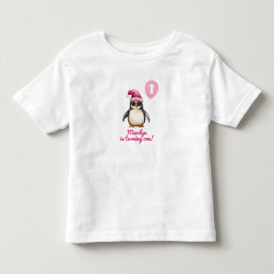 Cooler Rosa Winter Pinguin Kleinkind T-shirt