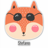 Cooler roter Fuchs mit Sonnenbrille Aufkleber (Vorderseite)
