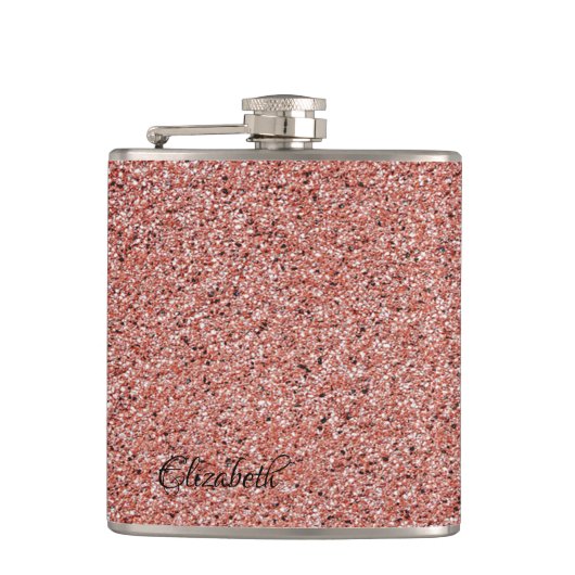 Cooler Roter Marmor, Stein - Personalisiert Flachmann (Vorderseite)