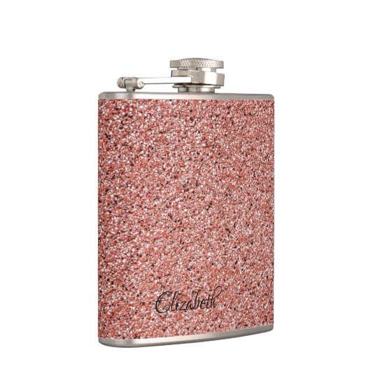 Cooler Roter Marmor, Stein - Personalisiert Flachmann (Rechts)