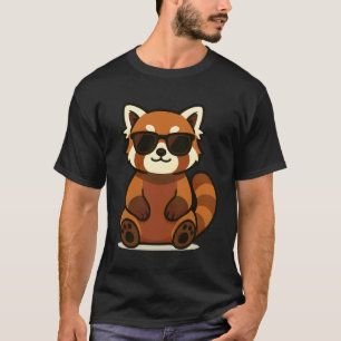 Cooler Roter Panda Mit Sonnenbrille T-Shirt
