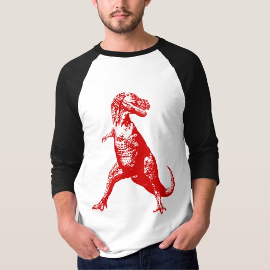 Cooler roter Tyrannosaurus Rex (T-Rex) T-Shirt (Vorderseite)