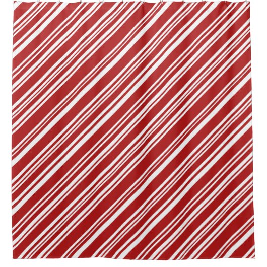 Cooler, roter und weißer Pfefferminzkandy Streifen Duschvorhang (Vorderseite)