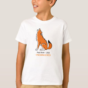 Cooler Roter Wolf - Gefährdete tierische Grafik- T-Shirt
