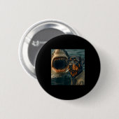 Cooler Rottweiler-Hund mit Hai-Selfie lustig dunke Button (Vorne & Hinten)